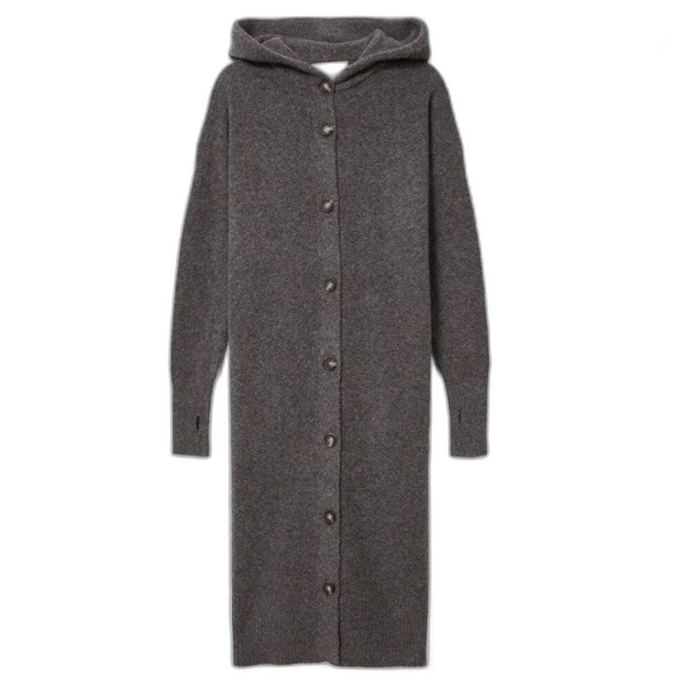 Everlane Women's Cozy Duster Sweater 58% Wool Cardigan Charcoal Heather Gray XS